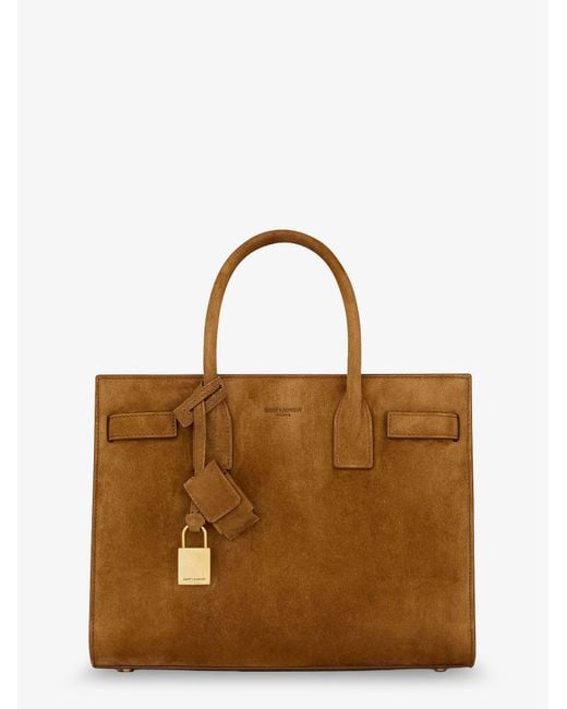 Saint Laurent Brown Sac De Jour Baby Suede Handbag