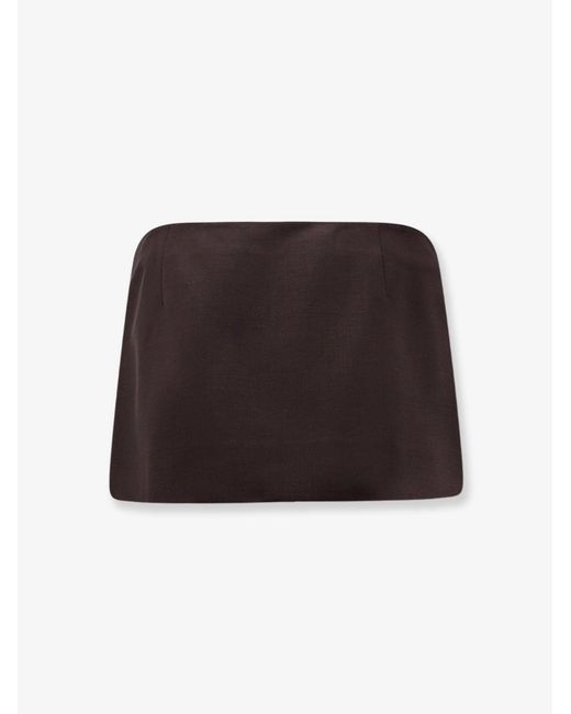 Miu Miu Black Mohair And Virgin Wool Mini Skirt