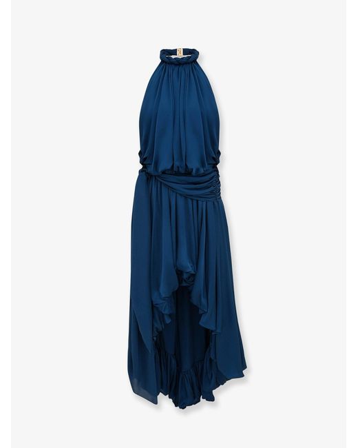 Zimmermann Blue Dress Alchemy Halter Silk