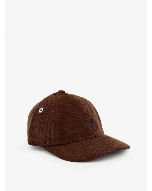 AMI Brown Corduroy Hat for men