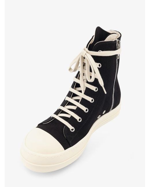 Rick Owens Black Certified Cotton High-Top Sneaks for men