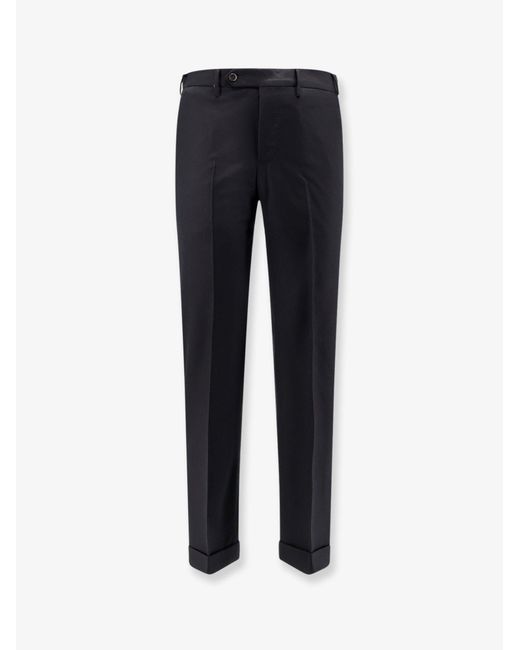 PT Torino Blue Style Master Fit Stretch Wool Trousers for men
