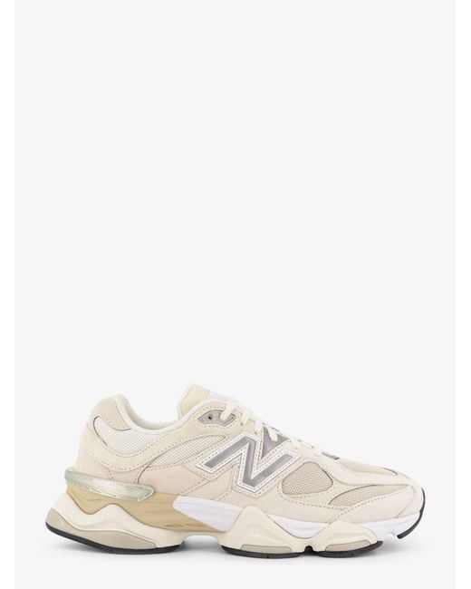 New Balance White 9060 Mesh Sneakers With Suede Inserts