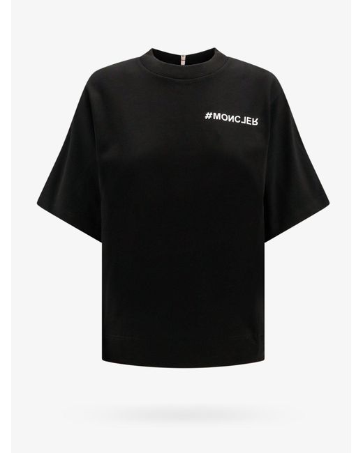 T-shirt in cotone con dettaglio logo di 3 MONCLER GRENOBLE in Black