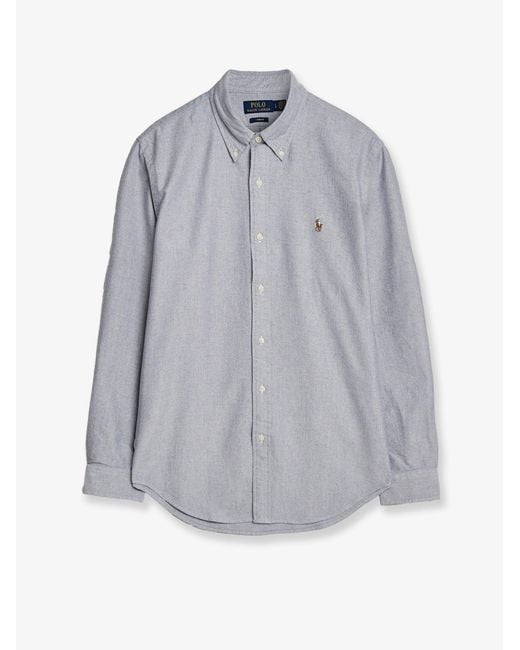 Polo Ralph Lauren Gray Slim Fit Cotton Shirt for men