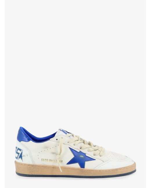 Golden Goose Deluxe Brand Blue Deluxe Brand Ballstar Leather Sneakers With Iconic Side Logo for men
