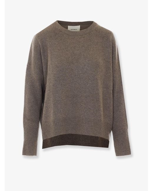 Lisa Yang Gray Mila Cashmere Sweater With Ribbed Knit