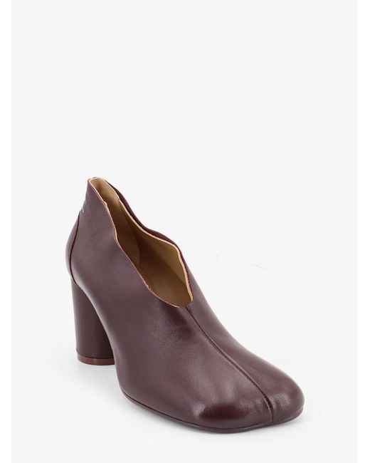 MM6 by Maison Margiela Purple Leather Pump With Iconic Anatomic Toe