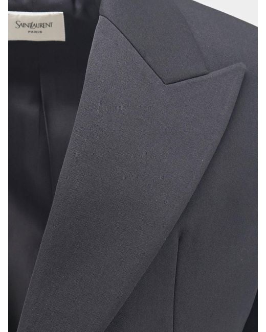 Saint Laurent Blue Single-Breasted Certified Wool Blazer for men