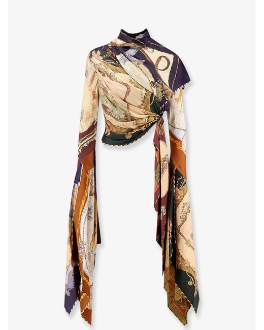 Zimmermann White Valiant Draped Scarf Top