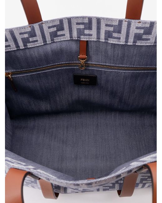 Fendi Purple Summer Tote Ff Jacquard Fabric Shoulder Bag With Fringes