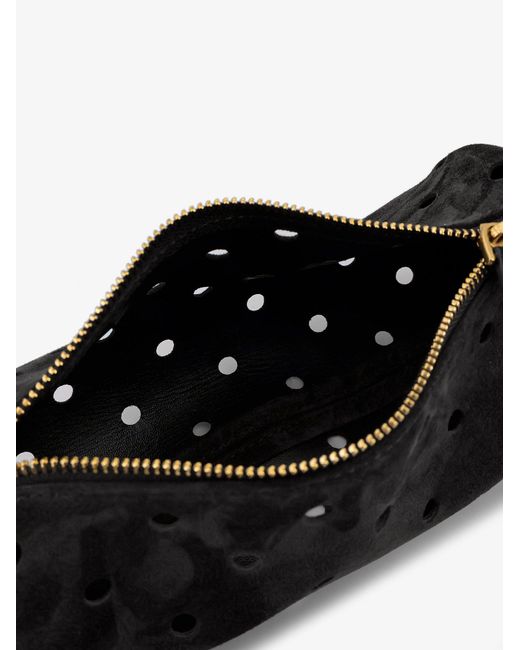MANU Atelier Black Mini Cylinder Suede Crossbody Bag