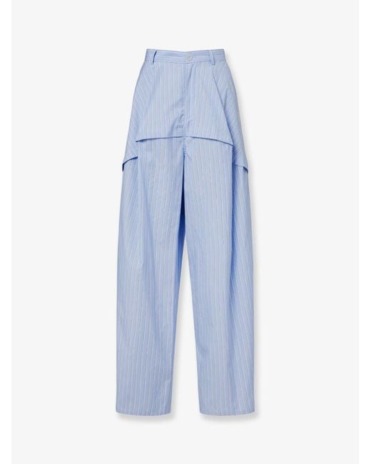 Loewe Blue Paula's Ibiza -Triped Cotton Pajamas Trousers