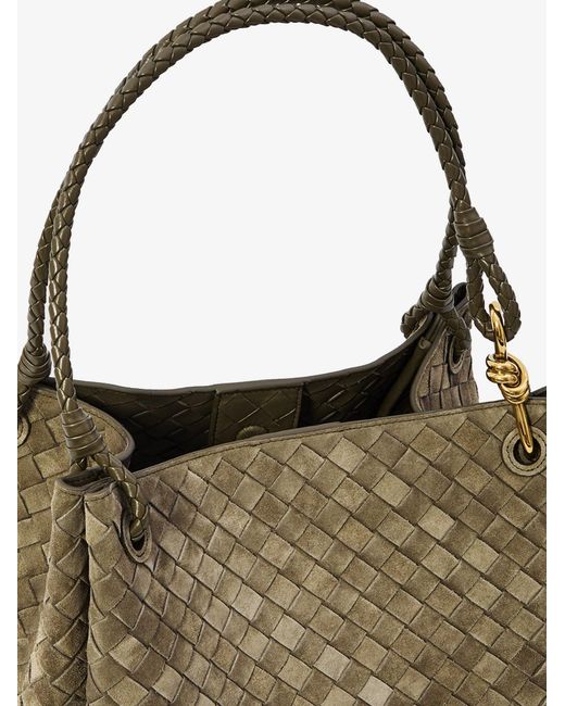 Bottega Veneta Green Parachute Large Suede Shoulder Bag