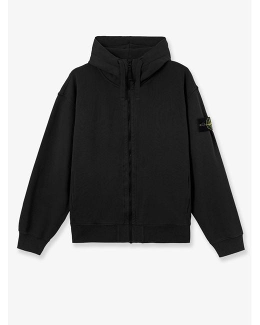 Stone Island Black Oversized Organic Cotton Sweatshirt for men