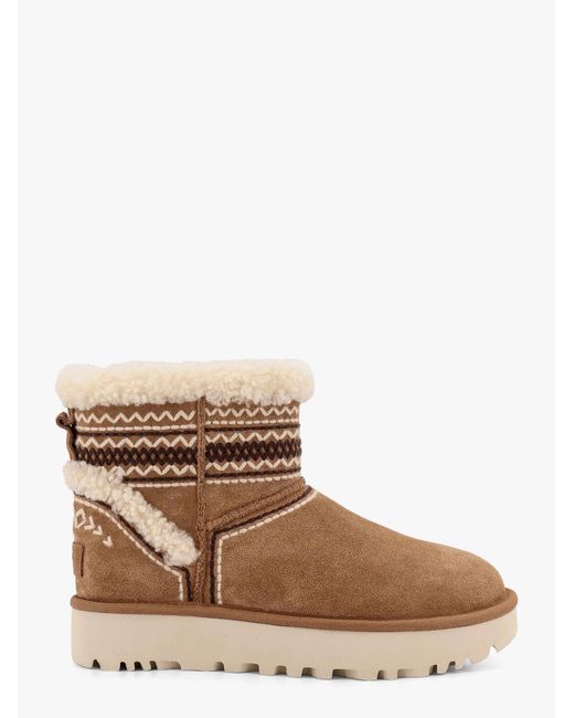 Ugg Brown W Classic Mini Atherson Suede Ankle Boots