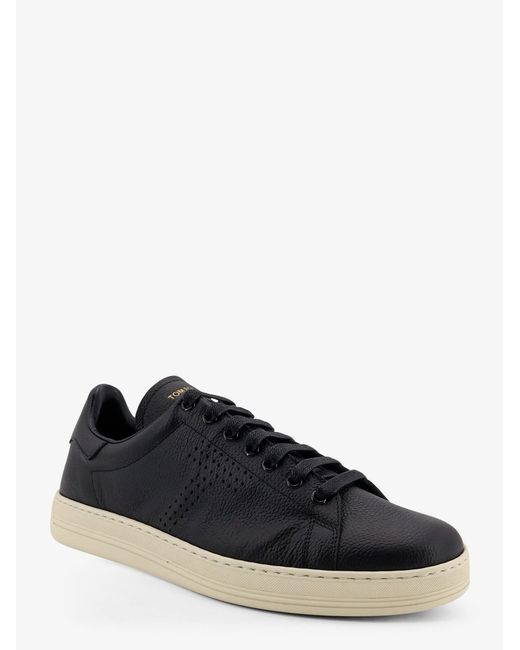 Tom Ford Black Warwick Leather Sneakers for men
