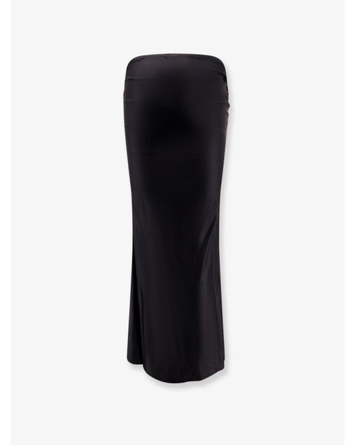 VENUJA Black Shiny Microfiber Skirt With Satin Effect