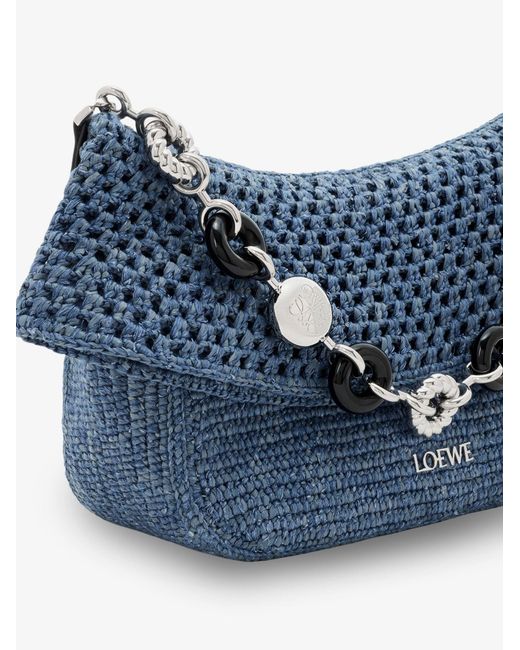Loewe Blue Ola Paula's Ibiza Crochet Shoulder Bag