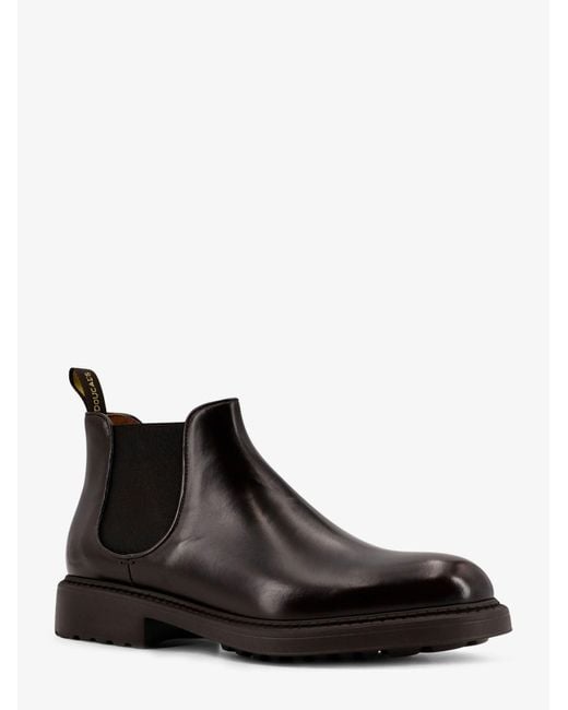 Doucal's Black Beatles Leather Boots for men