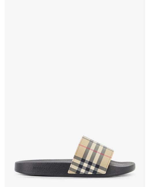 Burberry White Sandals With Check Pattern for men