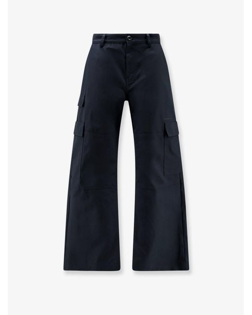 Balenciaga Blue Straight Fit Cargo Cotton Trousers for men
