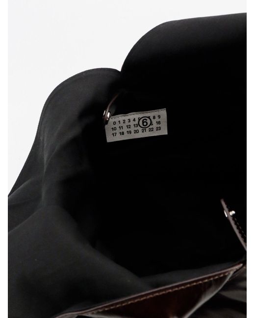 MM6 by Maison Margiela Black Japanese Shiny Leather Shoulder Bag