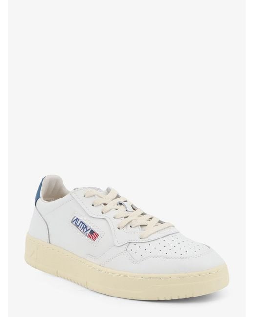 Autry White Medalist Leather Sneakers for men