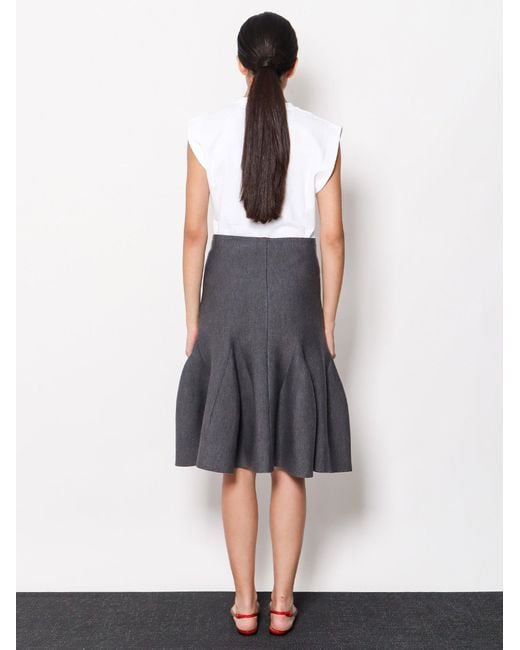 Alaïa Gray Virgin Wool Blend Skirt