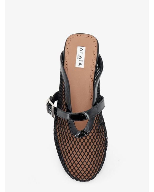 Alaïa Black Flat Mesh Sandals