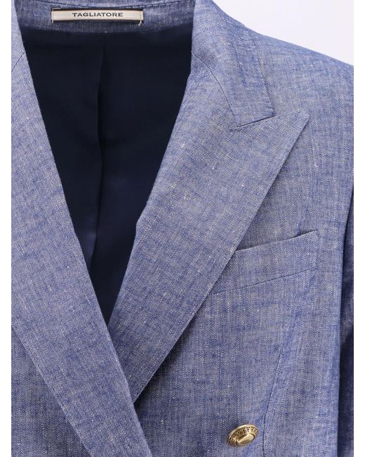 Tagliatore Blue T-Jasmine Linen And Viscose Tailleur