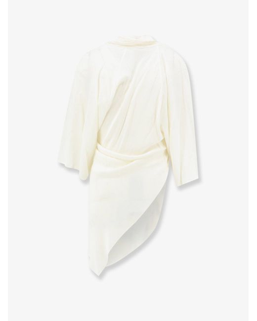 Semicouture White Silk Blend Top