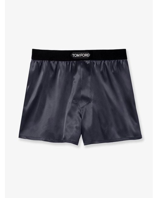 Tom Ford Blue Stretch Silk Boxer for men