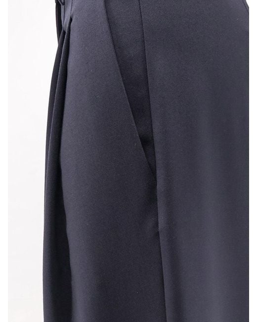 Alysi Blue Wool Blend Trousers With Pinces