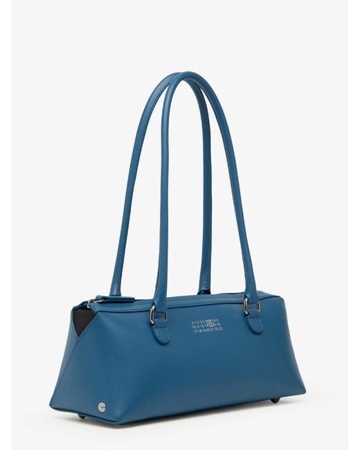 MM6 by Maison Margiela Blue Leather Bauletto Shoulder Bag