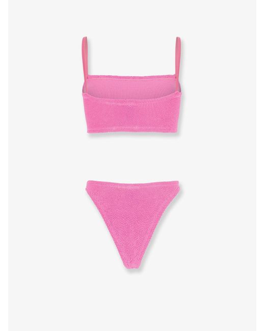 Hunza G Pink Bikini Top Original Crinkle