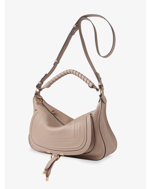 Chloé Natural Marcie Small Leather Shoulder Bag