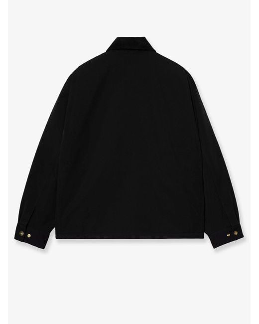 Carhartt Black Quentin Nylon Jacket With Embroidered Logo On The Front for men