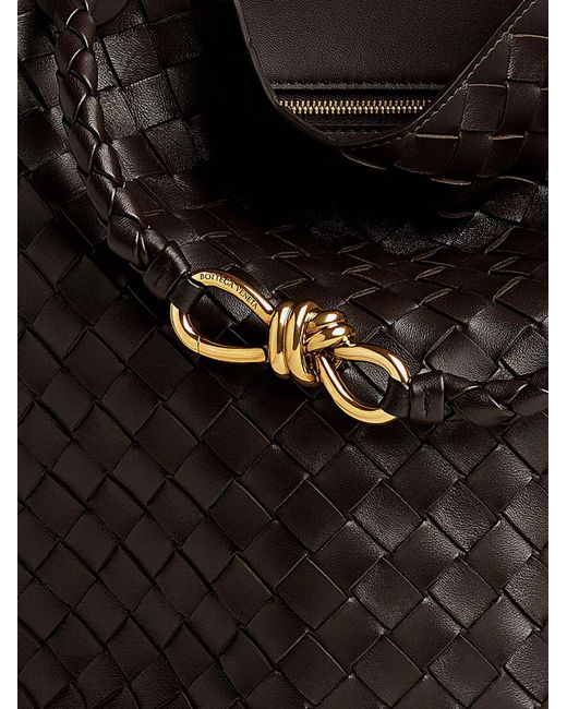 Bottega Veneta Black Andiamo Bucket Leather Crossbody Bag With Intrecciato Pattern