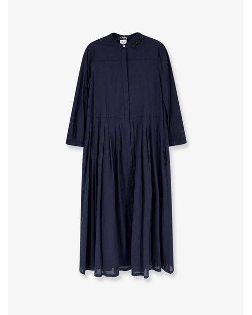 Max Mara Blue Smmclarissa Cotton Long Dress