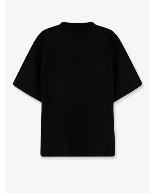 Balenciaga Black Cotton T-Shirt With Front Print for men