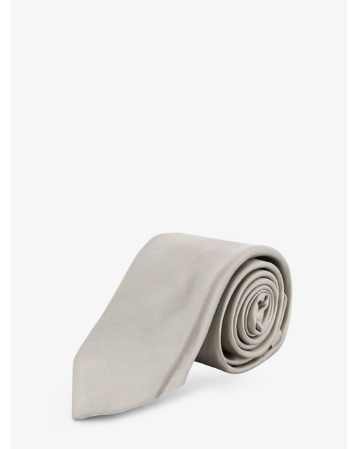 Kiton White Silk Tie for men