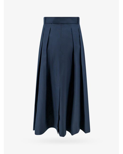 Max Mara Blue Gilda A-line High-rise Cotton Midi Skirt