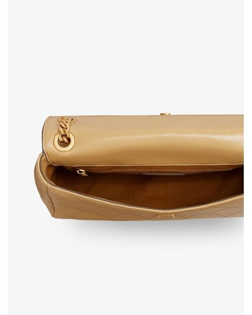 Tory Burch Natural Charlie Leather Shoulder Bag