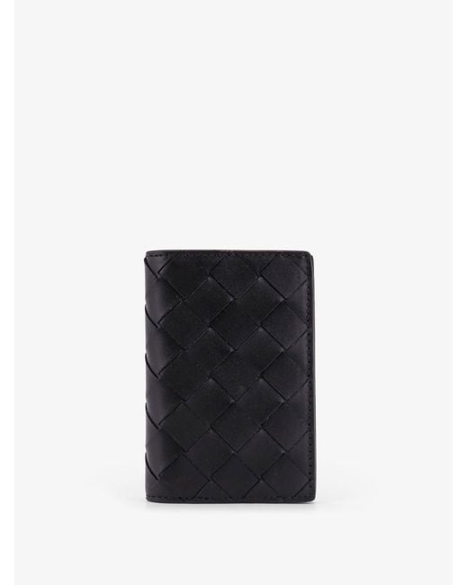 Bottega Veneta Black Intrecciato Leaher Cardholder for men