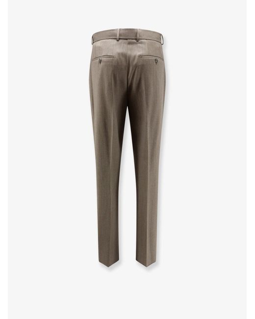 Tagliatore Gray Nevil Virgin Wool Trousers With Belt for men