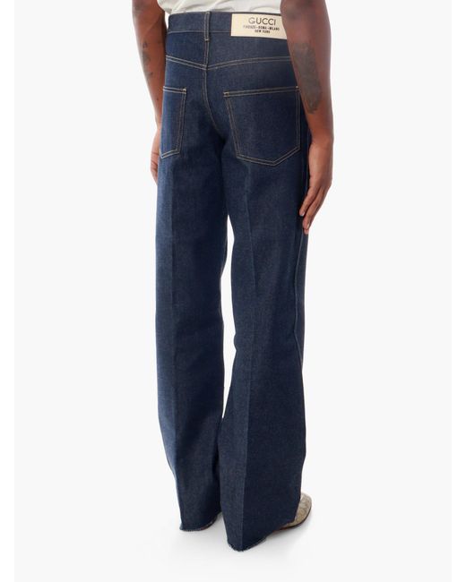 Gucci Blue Cotton Closure With Zip Jeans for men