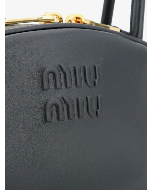 Miu Miu Blue Beau Leather Handbag
