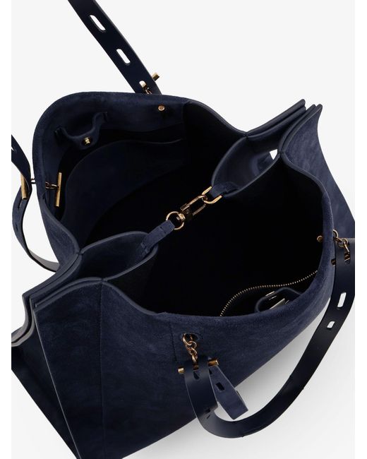 MINOBOSSI Blue Paula Suede Shoulder Bag