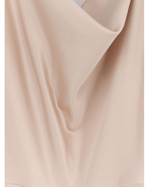 ACTUALEE Natural Satin Long Dress